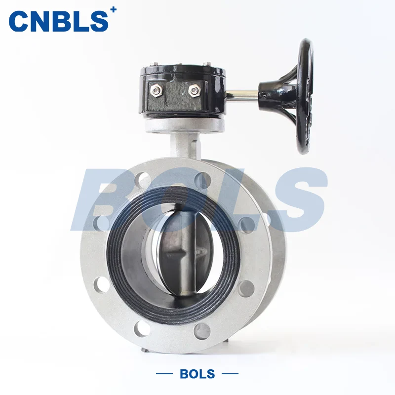 Valvole a farfalla a tenuta dura in metallo di tipo wafer con ingranaggi a vite senza fine in acciaio inossidabile